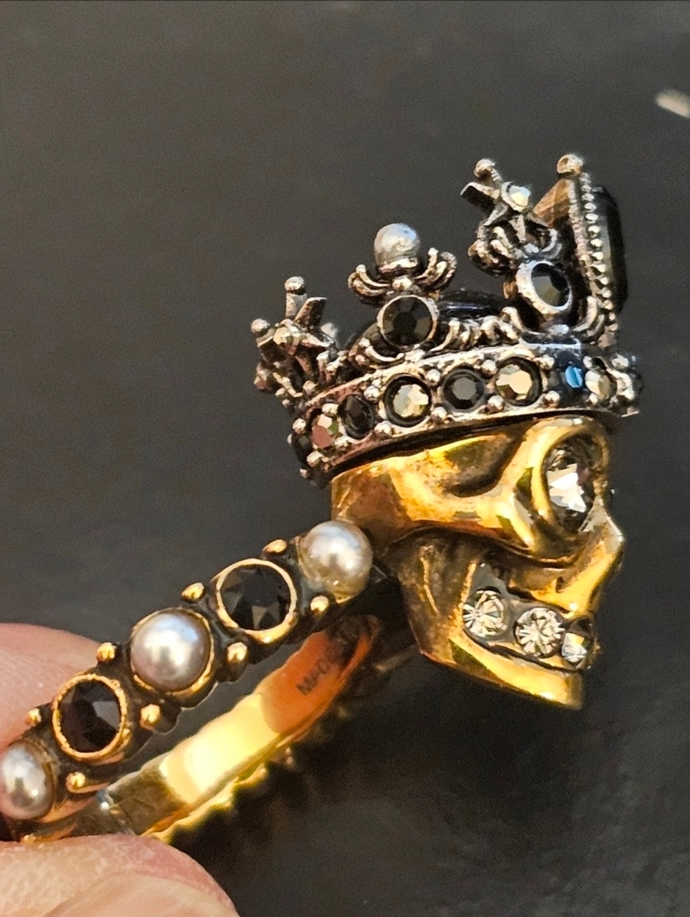 ALEXANDER MCQUEEN Skull Ring SZ 5 - 5.5 - Picture 3 of 6